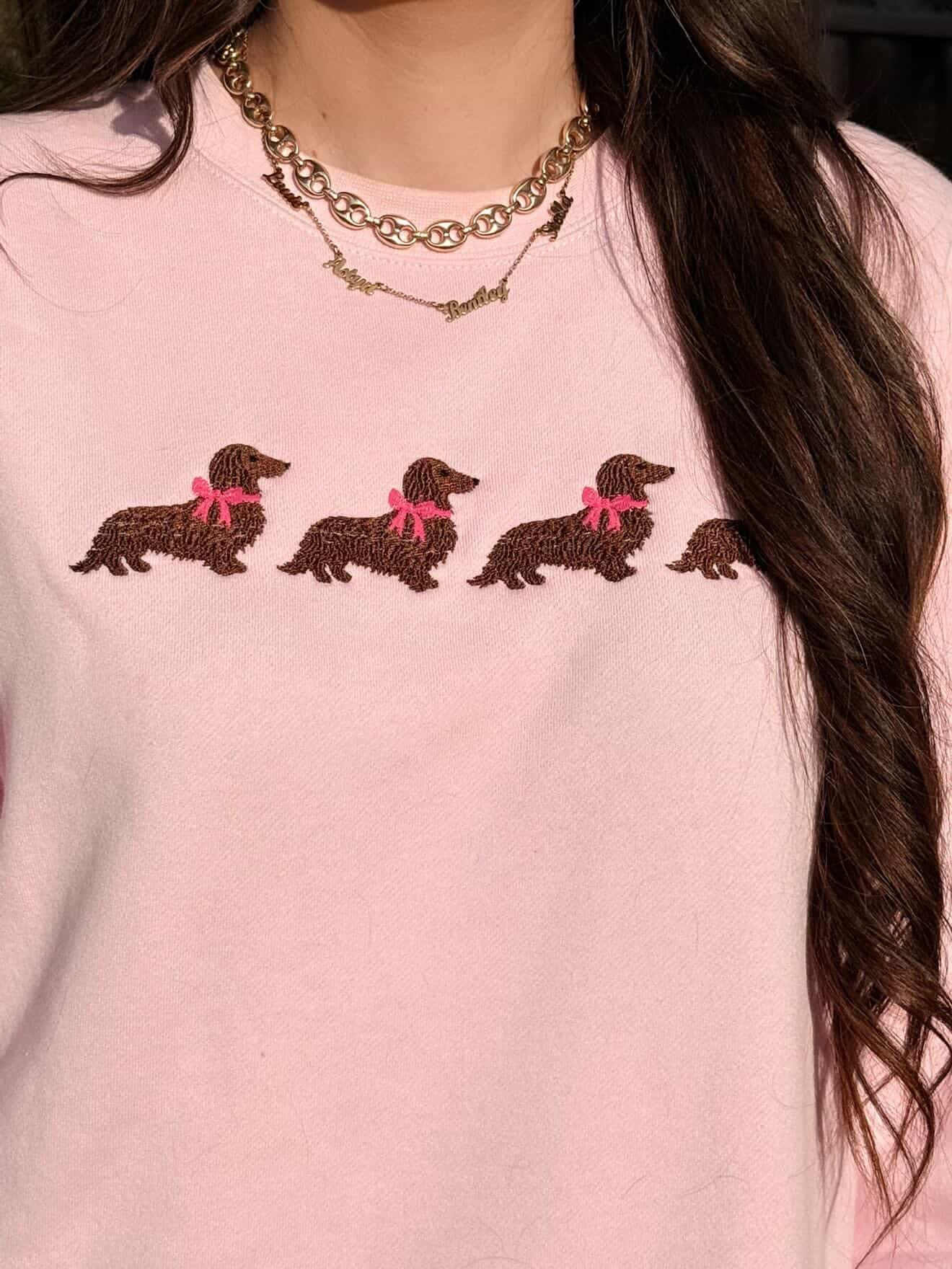 Coquette Chocolate Weenie Dog Sweatshirt