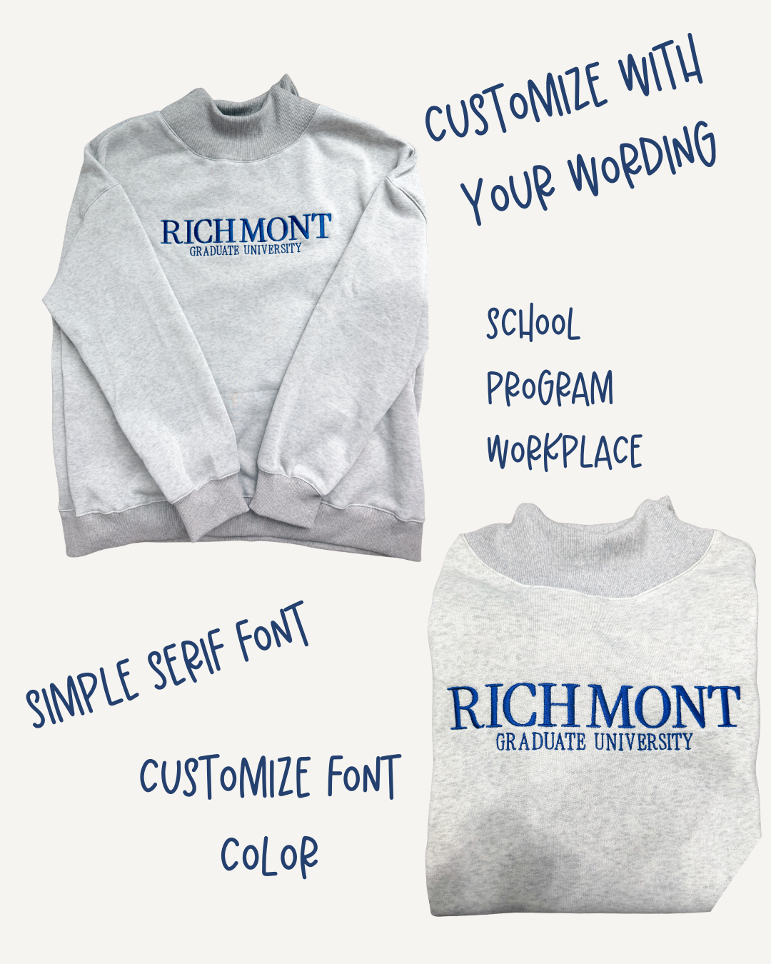 Simple Serif Custom Sweatshirt