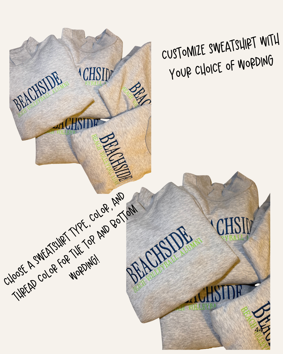 Simple Serif Custom Sweatshirt Two Thread Color