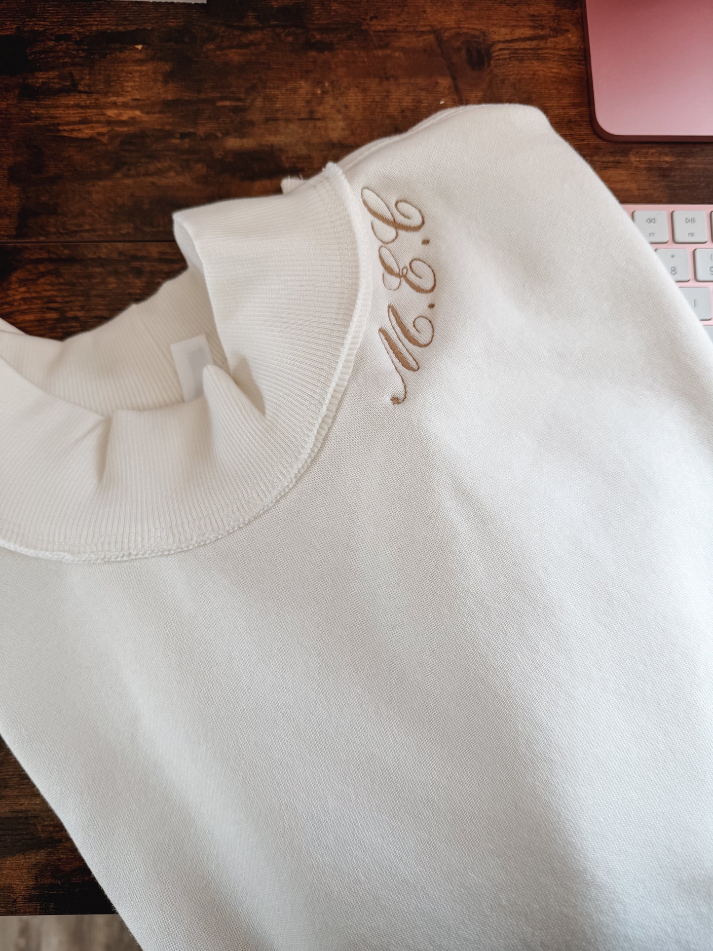 Simple Dainty Cursive Cream Sweatshirt