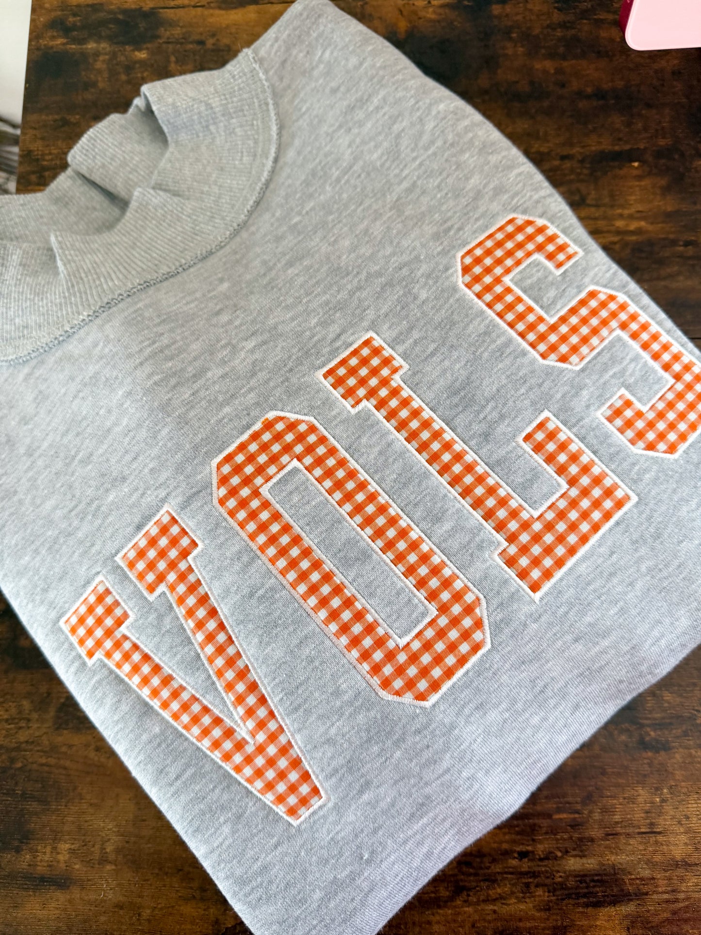 Gingham Tennessee Vols  Mockneck