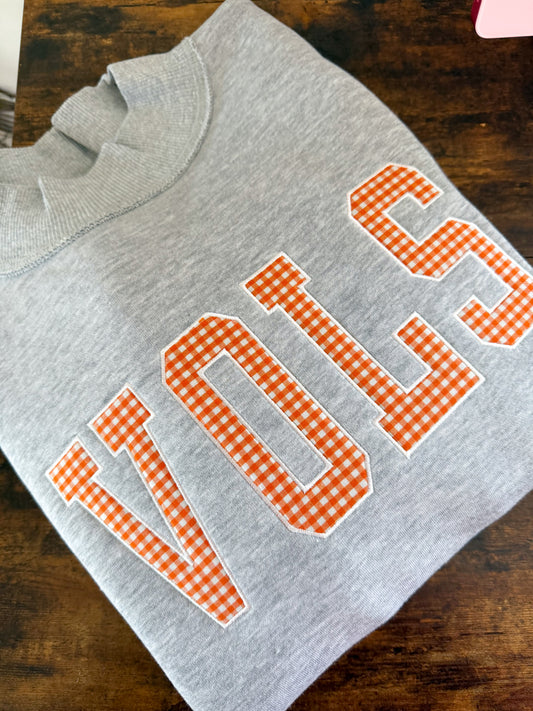 Gingham Tennessee Vols  Mockneck