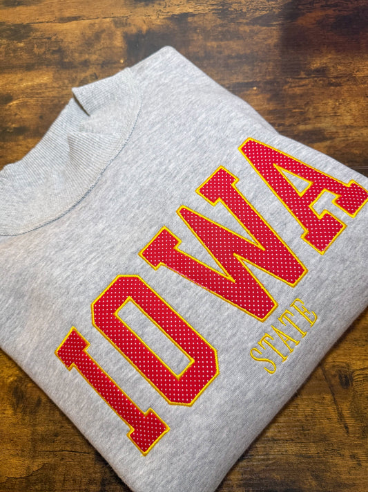 Red and White Polka Iowa State Mockneck