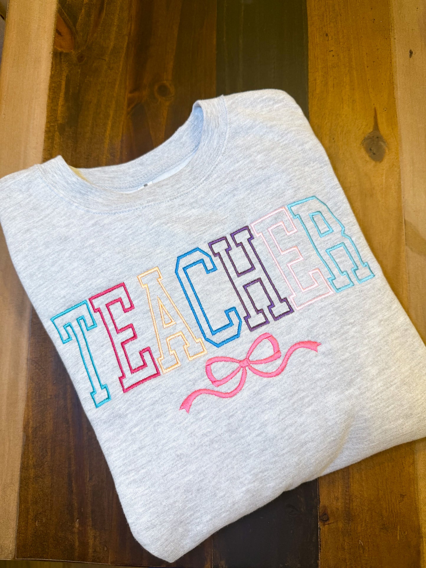 Rain Bow Teacher Crewneck