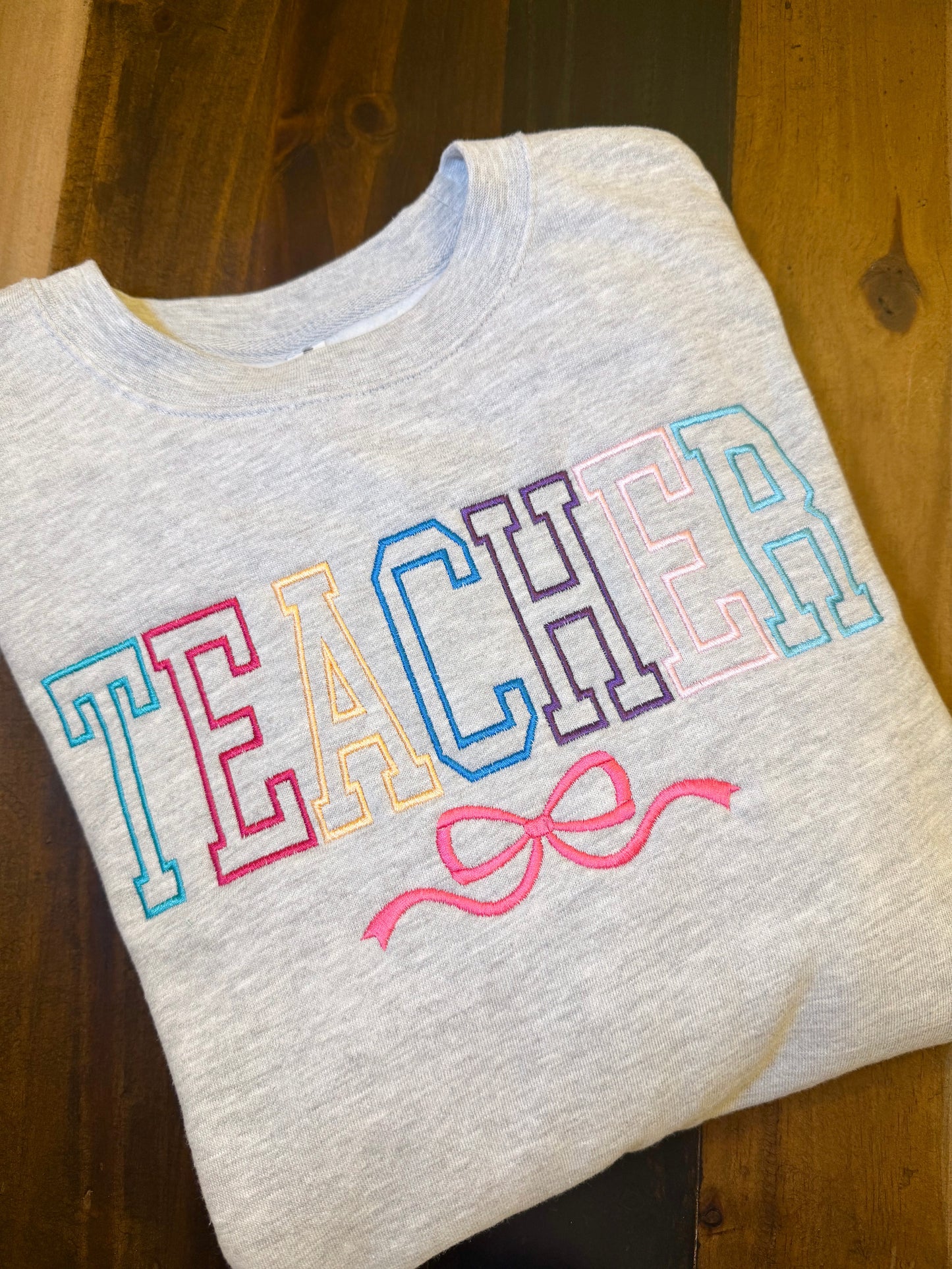 Rain Bow Teacher Crewneck