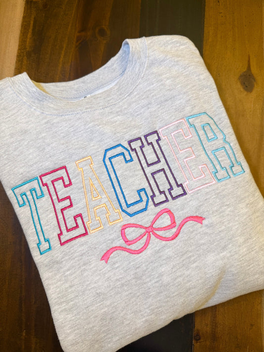 Rain Bow Teacher Crewneck