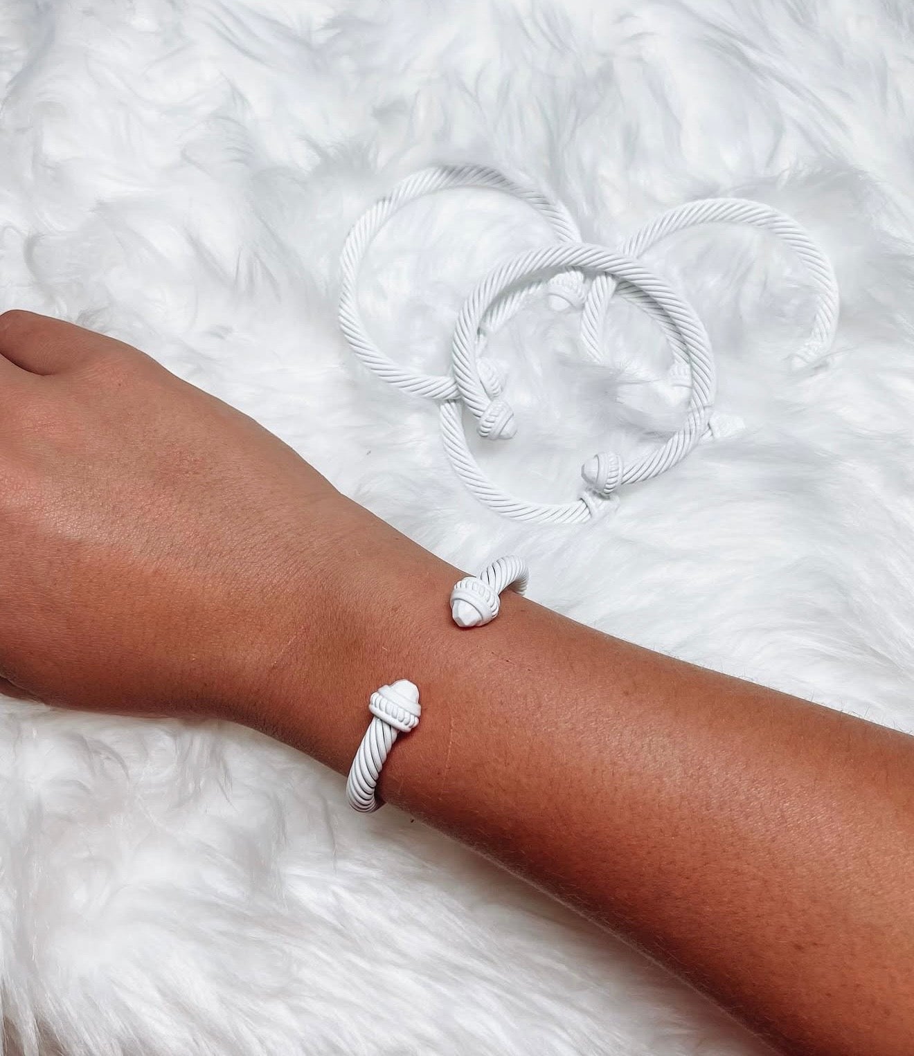 White Snow Cuff Bracelet