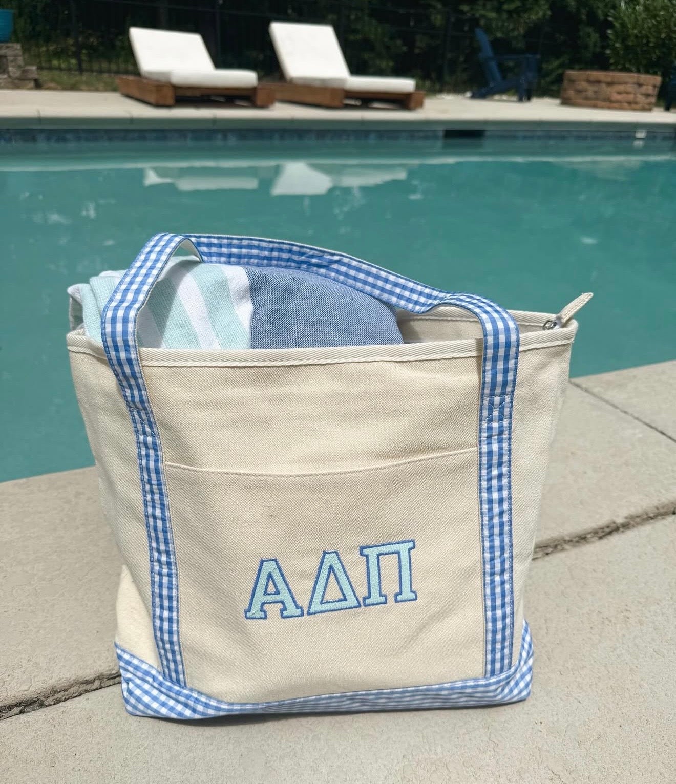 Gingham Sorority Girl Tote