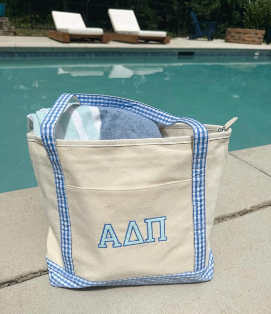 Gingham Sorority Girl Tote