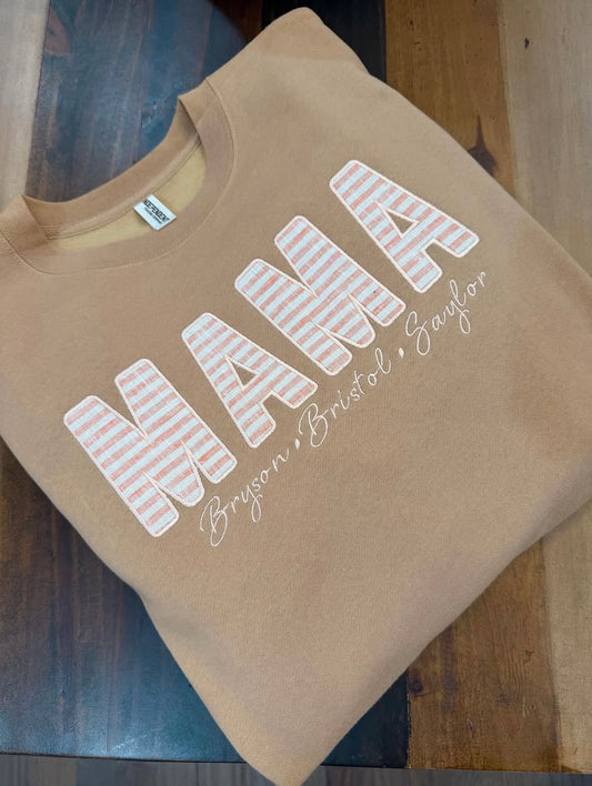 Peachy Mama and Names Crewneck