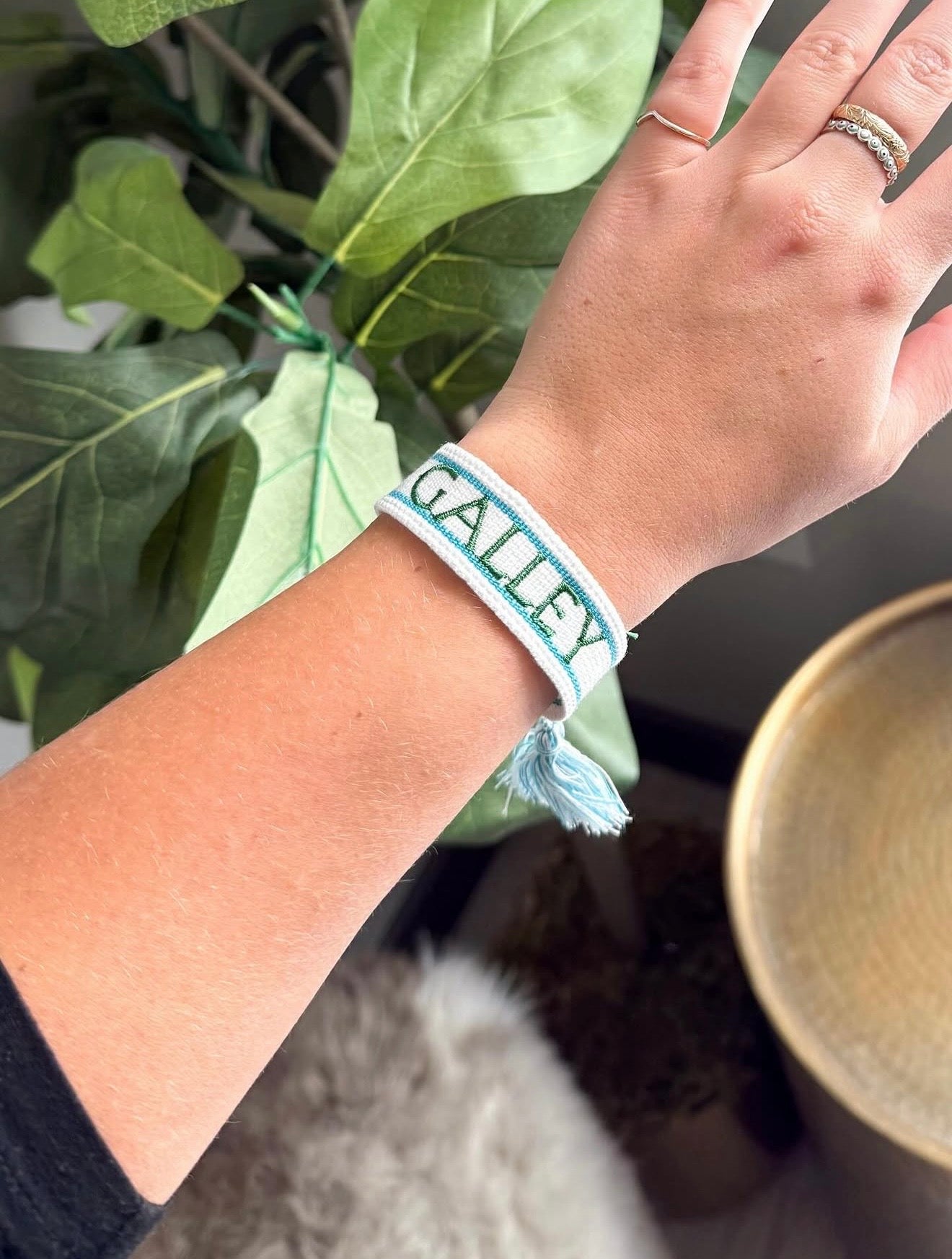 Custom Name Embroidered Bracelet