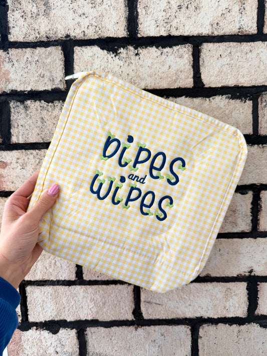 Yellow Navy Dipes and Wipes Roadie