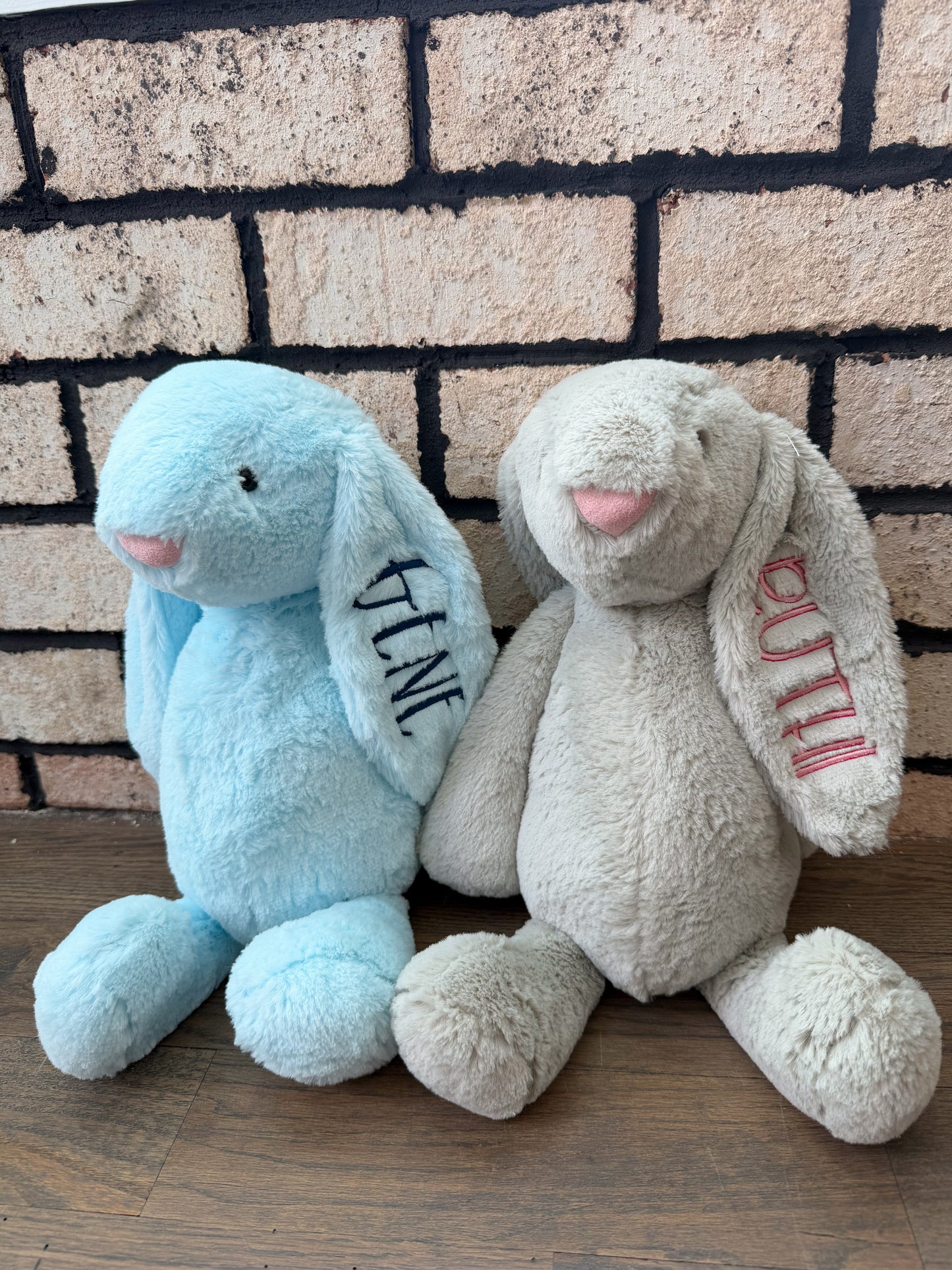 Tall Embroidered Stuffed Bunny