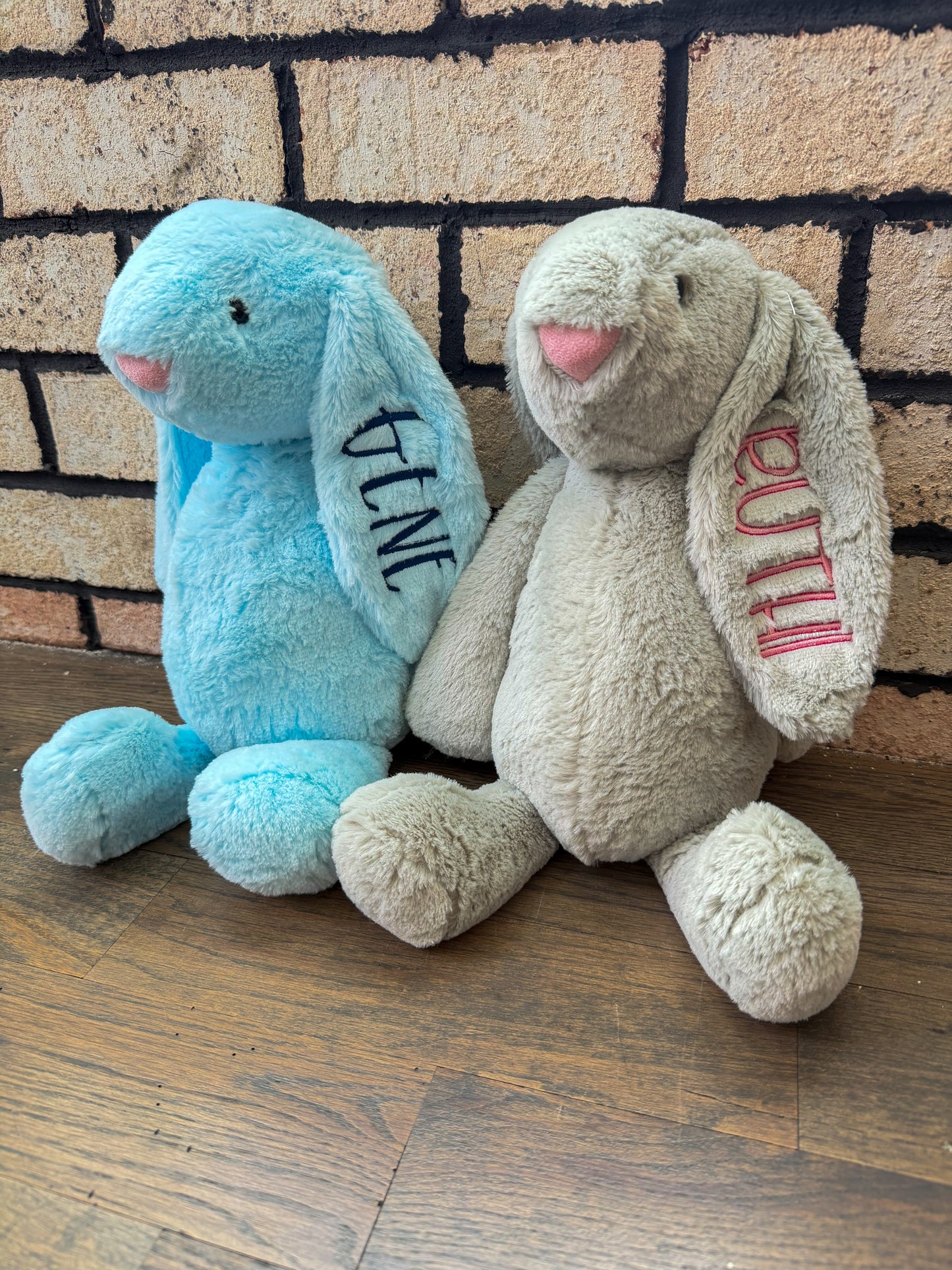 Tall Embroidered Stuffed Bunny
