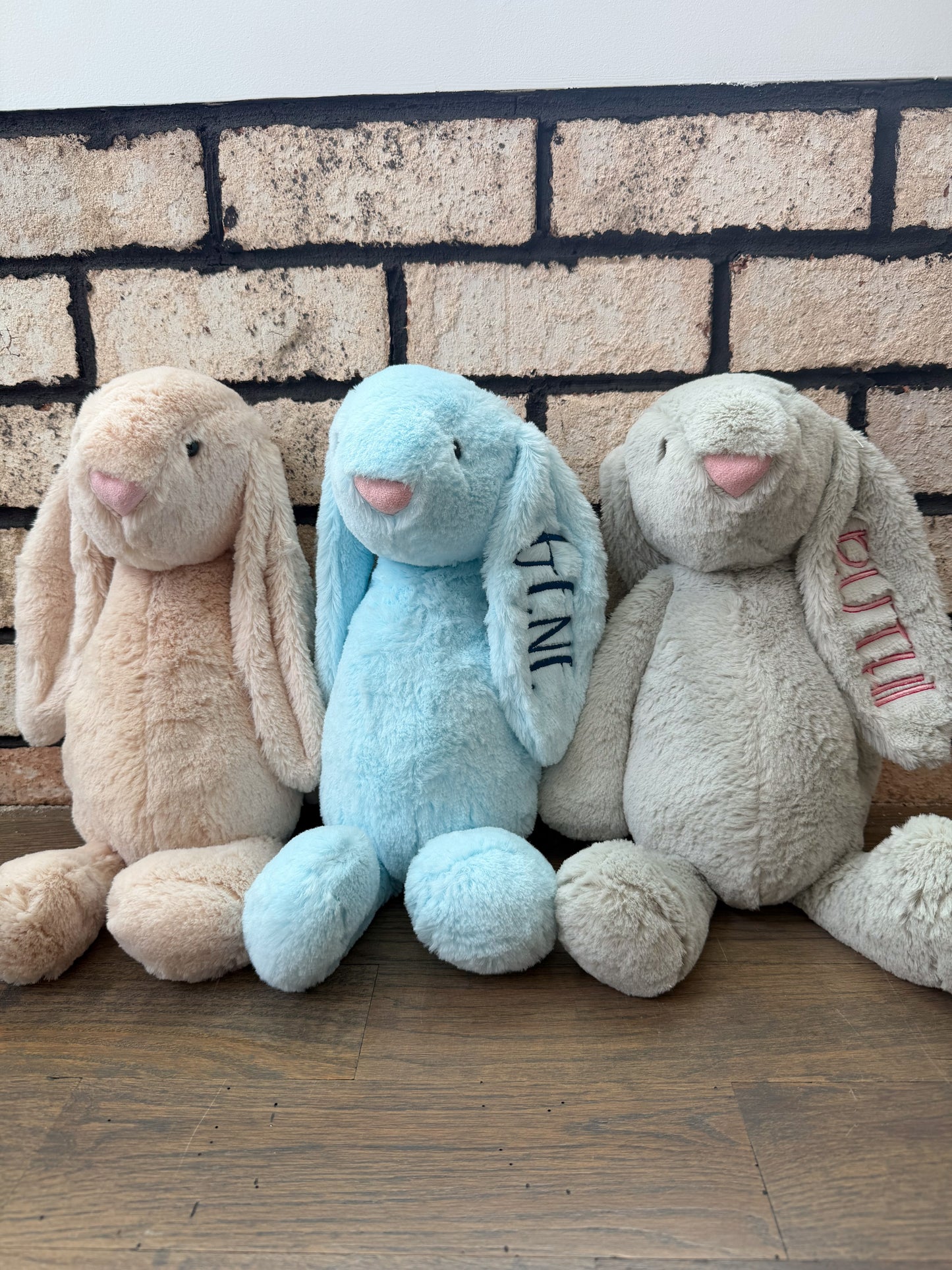 Tall Embroidered Stuffed Bunny