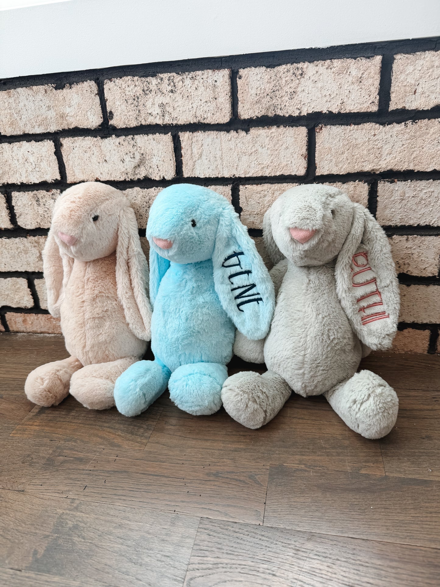 Tall Embroidered Stuffed Bunny
