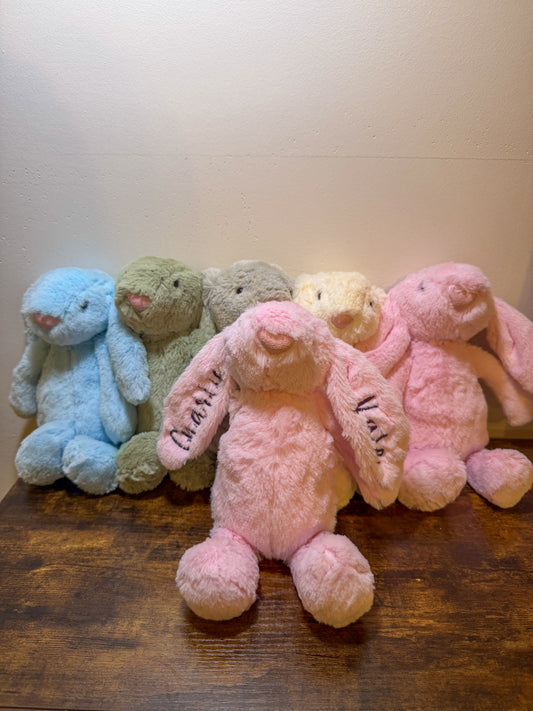 Mini  Embroidered Stuffed Bunny