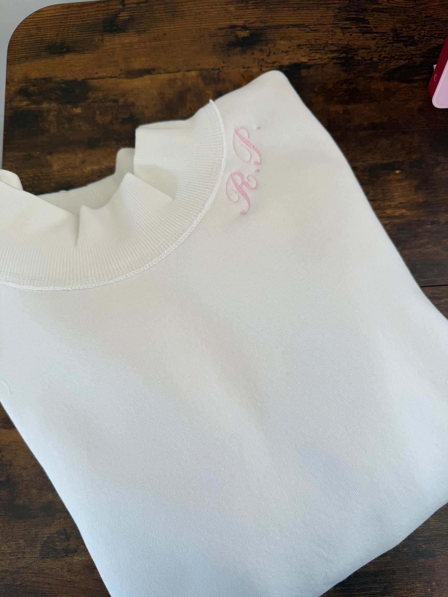 Simple Dainty Cursive Cream Sweatshirt